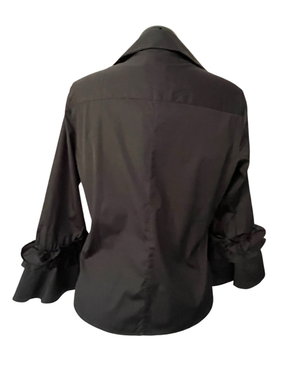 Harshman Women's Black Cotton Selina Blouse with Ruffled Cuff Detail Sz: L NWT - Picture 6 of 13